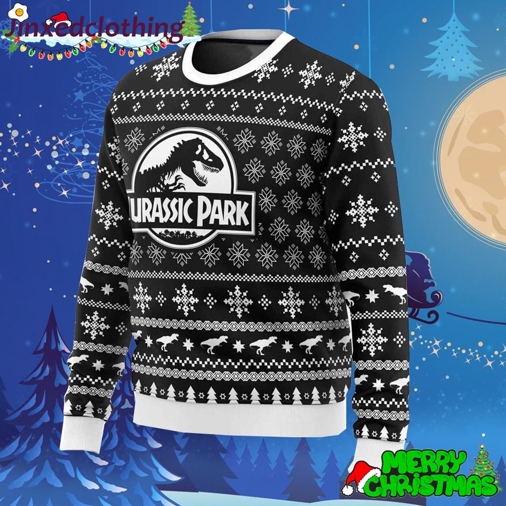 Jurassic Park Skeleton Christmas Ugly Sweater 